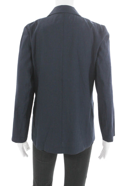 Estelle & Finn Women Blue Linen Blazer Long Sleeve Button Size 0