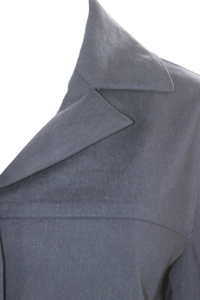 Estelle & Finn Women Basic Linen Jacket Blue Long Sleeve Button Size 2