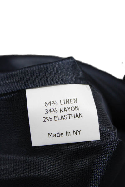 Estelle & Finn Women Basic Linen Jacket Blue Long Sleeve Button Size 2