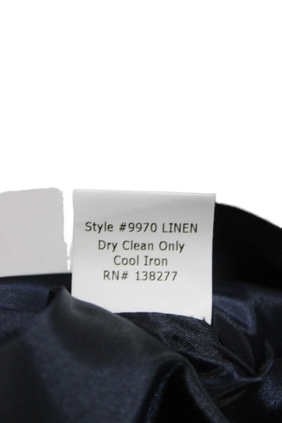 Estelle & Finn Women Basic Linen Jacket Blue Long Sleeve Button Size 2