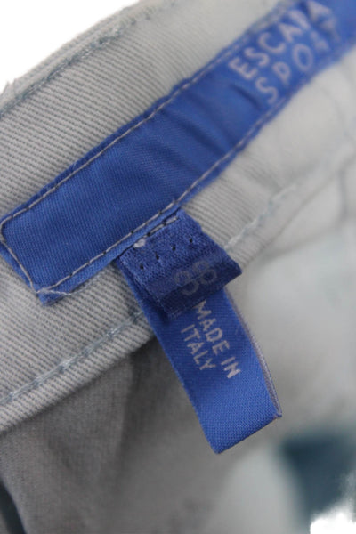 Escada Sport Womens Cropped Pants Blue Cotton Blend Button Closure Size 38