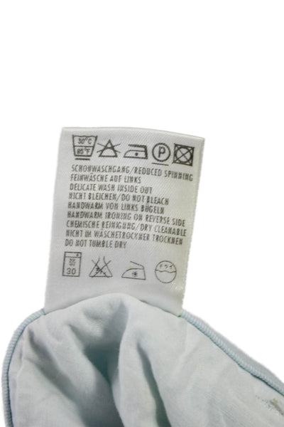 Escada Sport Womens Cropped Pants Blue Cotton Blend Button Closure Size 38