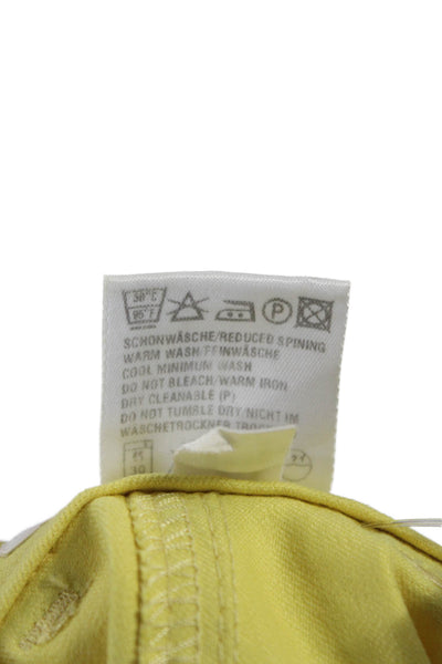 Escada Women Yellow Cotton Pants Button Inseam 28 Size 36