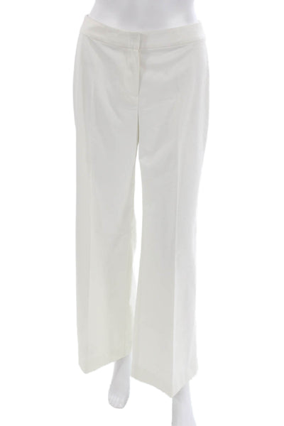 St. John Collection Womens Dress Pants White Polyester Blend Solid Zip Size 2