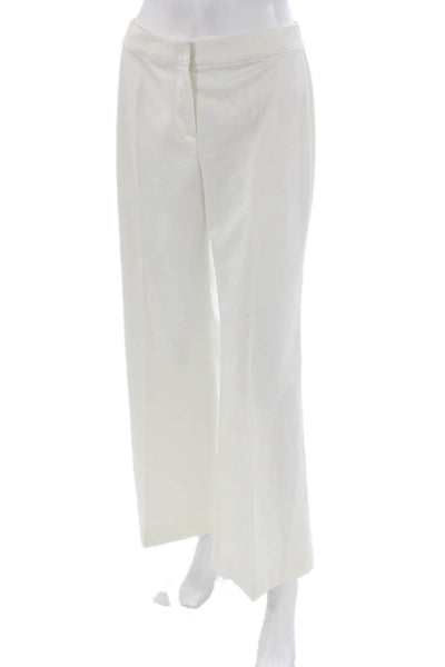 St. John Collection Womens Dress Pants White Polyester Blend Solid Zip Size 2