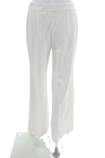 St. John Collection Womens Dress Pants White Polyester Blend Solid Zip Size 2