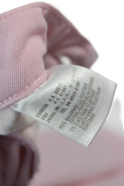 Escada Sport Womens Pink Cotton Capri Pants Button Closure Size 36