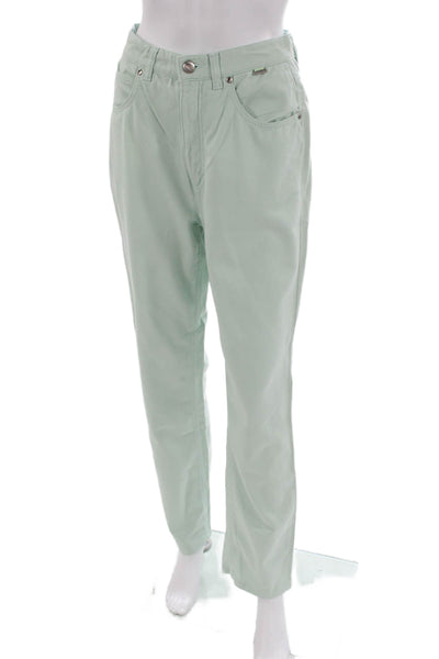 Escada Sport Womens Straight Jeans Green Cotton Size 36
