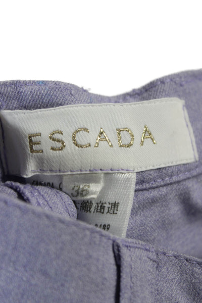 Escada Womens Purple Cotton Dress Pants Size 36