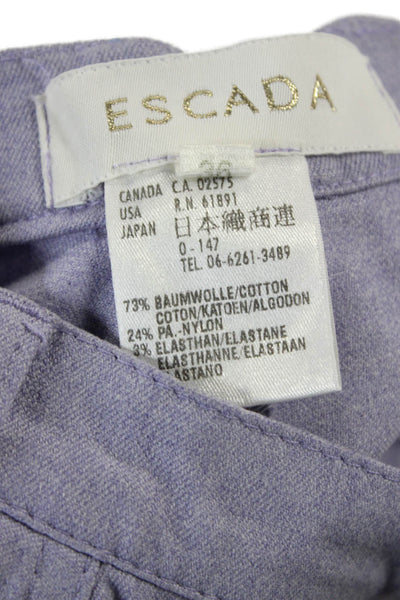 Escada Womens Purple Cotton Dress Pants Size 36