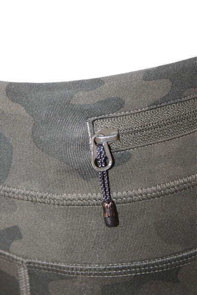 Lululemon Womens Green Camouflage Nylon Capri Leggings Pull On Size 4