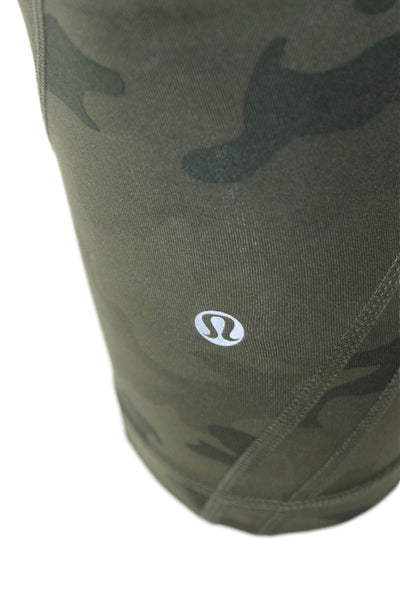 Lululemon Womens Green Camouflage Nylon Capri Leggings Pull On Size 4