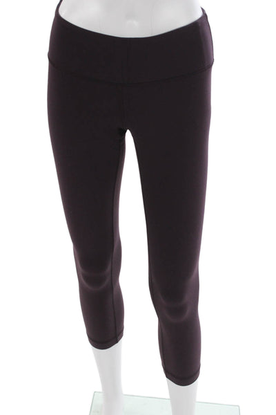 Lululemon Women Purple Capri Leggings Nylon Pull On Size 4