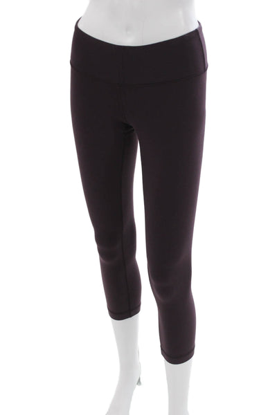 Lululemon Women Purple Capri Leggings Nylon Pull On Size 4