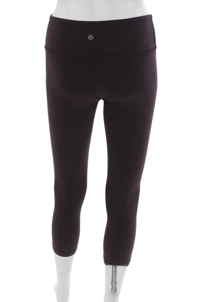 Lululemon Women Purple Capri Leggings Nylon Pull On Size 4