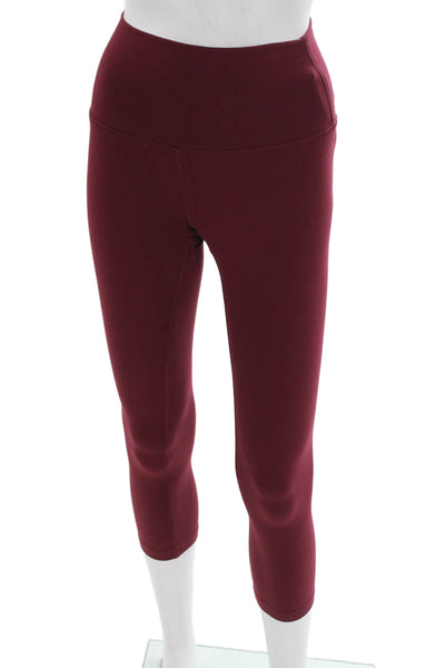Lululemon Womens Capri Leggings Red Nylon Pull On Solid Size 4