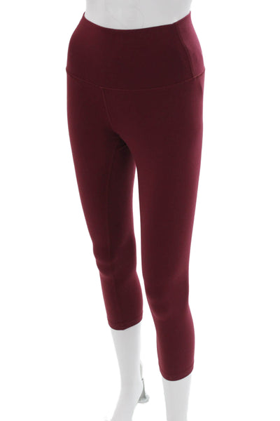 Lululemon Womens Capri Leggings Red Nylon Pull On Solid Size 4
