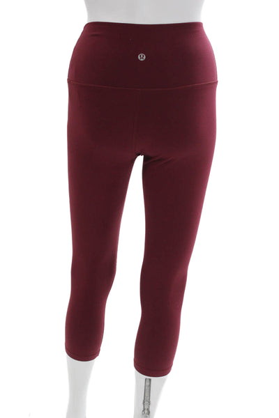 Lululemon Womens Capri Leggings Red Nylon Pull On Solid Size 4