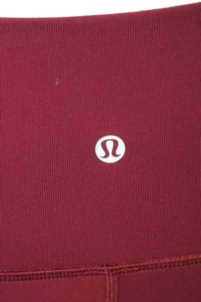 Lululemon Womens Capri Leggings Red Nylon Pull On Solid Size 4