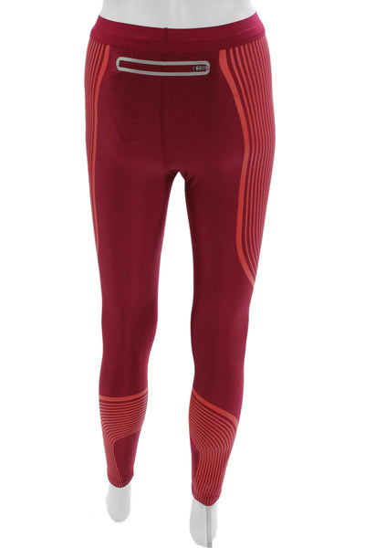 Nike Women Compression Leggings Red Striped Polyester Pull On Size XS