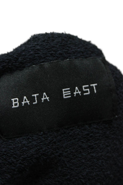 Baja East Unisex Adults Pullover Hoodie Blue Cotton Long Sleeve Size 2