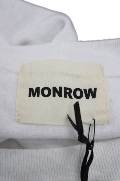 Monrow Women Tropical Floral Polyester Tracksuit Sweatpants White Size L
