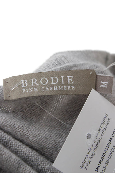 Brodie Women Cashmere Pullover Crew Neck Gray Long Sleeve Size M