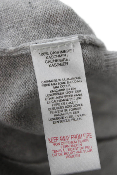 Brodie Women Cashmere Pullover Crew Neck Gray Long Sleeve Size M