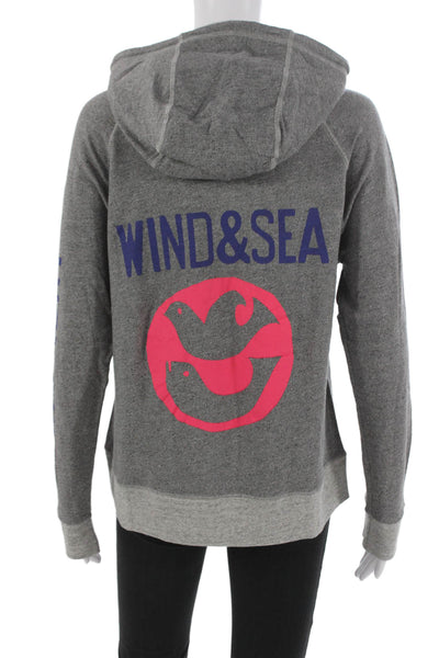 Sundry Womens Full Zip Hoodie Gray Viscose Long Sleeve Fall Size 1