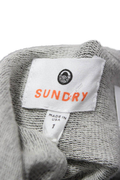 Sundry Womens Full Zip Hoodie Gray Viscose Long Sleeve Fall Size 1