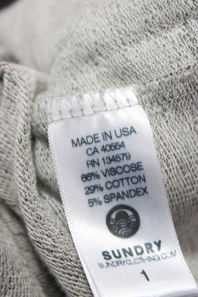 Sundry Womens Full Zip Hoodie Gray Viscose Long Sleeve Fall Size 1