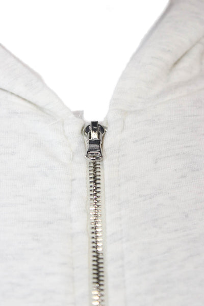 Monrow Womens Full Zip Hoodie Gray Cotton Long Sleeve Size L