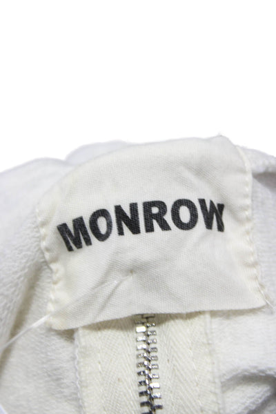 Monrow Womens Full Zip Hoodie Gray Cotton Long Sleeve Size L