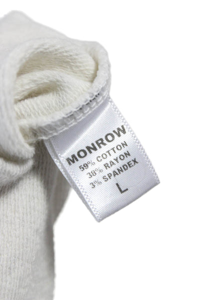 Monrow Womens Full Zip Hoodie Gray Cotton Long Sleeve Size L