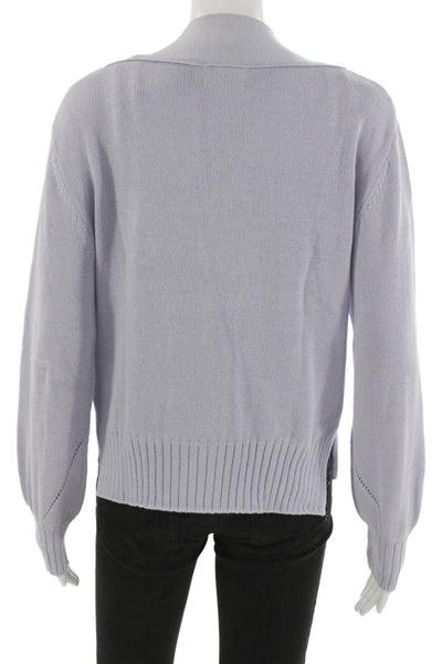 27 Miles Womens Purple Cotton V-Neck Cardigan Long Sleeve Size M