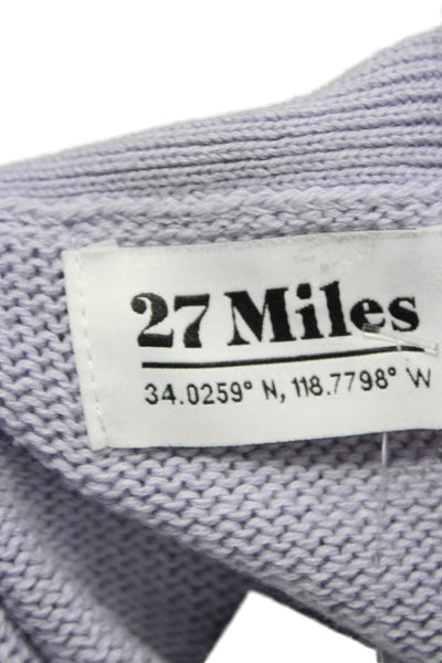 27 Miles Womens Purple Cotton V-Neck Cardigan Long Sleeve Size M