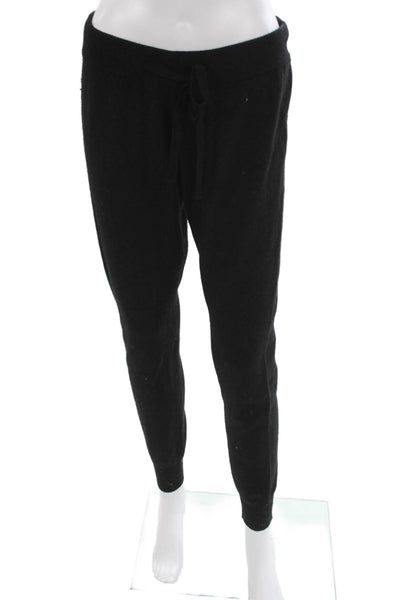 Majestic Filatures Women Black Wool Jogger Pants Drawstring Solid Fall Size 1