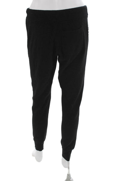 Majestic Filatures Women Black Wool Jogger Pants Drawstring Solid Fall Size 1