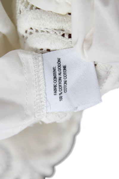 Derek Lam 10 Crosby Womens White Tunic Blouse V-Neck 3/4 Sleeve Cotton Size 2