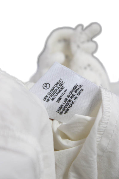 Derek Lam 10 Crosby Womens White Tunic Blouse V-Neck 3/4 Sleeve Cotton Size 2