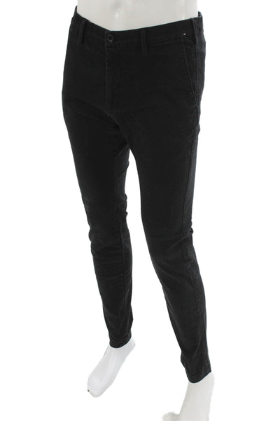 Uniqlo Mens Black Cotton Chino Pants Button Closure Size 32