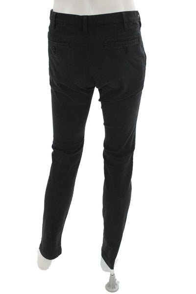 Uniqlo Mens Black Cotton Chino Pants Button Closure Size 32