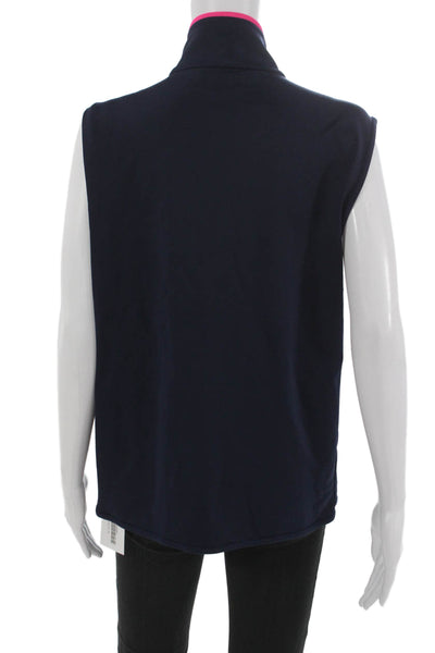 RLX Ralph Lauren Women Sleeveless Vest Blue Zip Nylon Round Neck Size XL