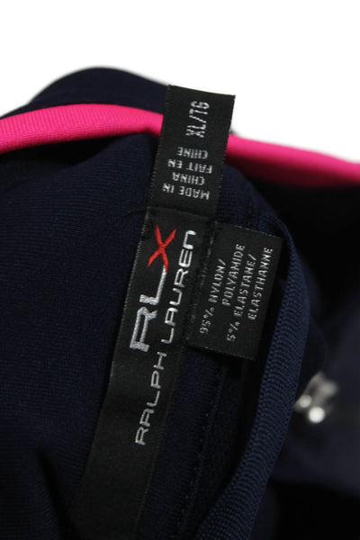 RLX Ralph Lauren Women Sleeveless Vest Blue Zip Nylon Round Neck Size XL