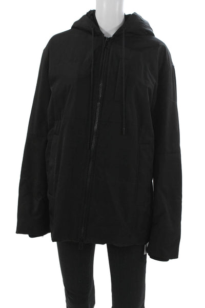 Vince Unisex Adults Black Parka Jacket Zip Polyester Size XL