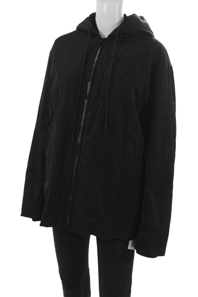 Vince Unisex Adults Black Parka Jacket Zip Polyester Size XL