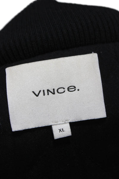 Vince Unisex Adults Black Parka Jacket Zip Polyester Size XL