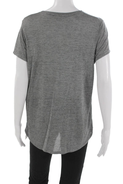 Vince Womens Basic Scoop Neck Short Sleeve T-Shirt Gray Size L