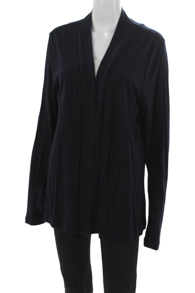 J Crew Womens Cardigan Blue V Neck Long Sleeve Cotton Modal Size XL