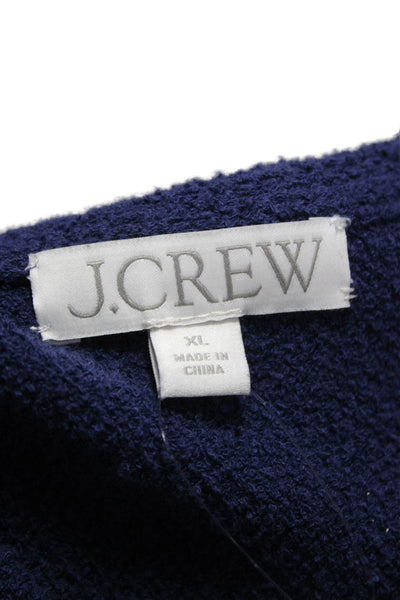 J Crew Womens Cotton Blue Cardigan Long Sleeve Round Neck Size XL